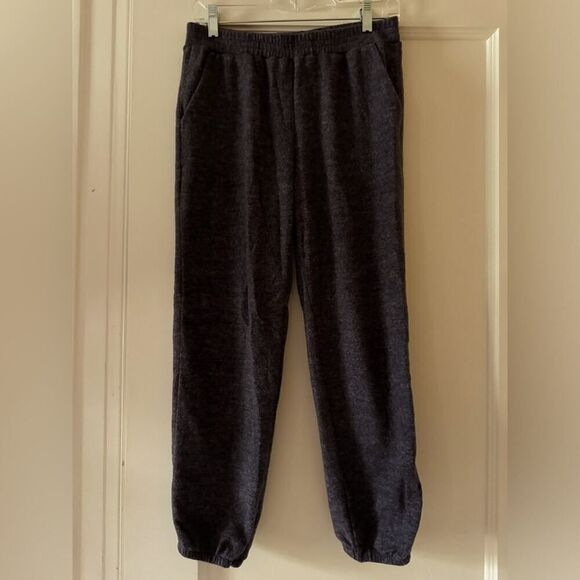 LUSH dark heathered gray elastic waist jogger style sweatpants w pockets M - Picture 1 of 9